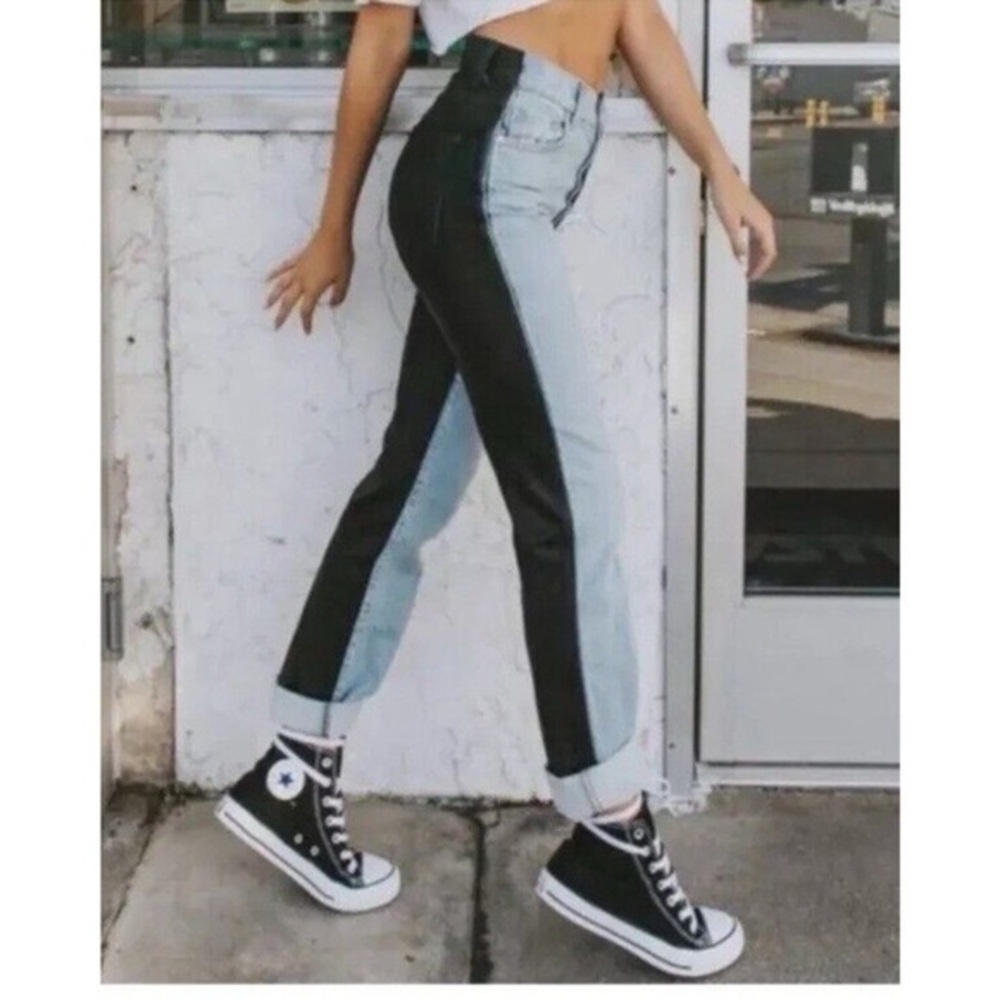 Revice Denim Harlow Boyfriend Straight Leg Denim Two Toned Jeans size‎ 28